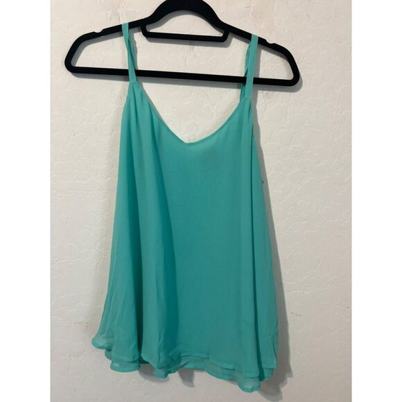 Torrid Sz 00 (US 10 M/L) Turquoise Camisole Top Flowy Blouse Double Layers - Picture 1 of 6